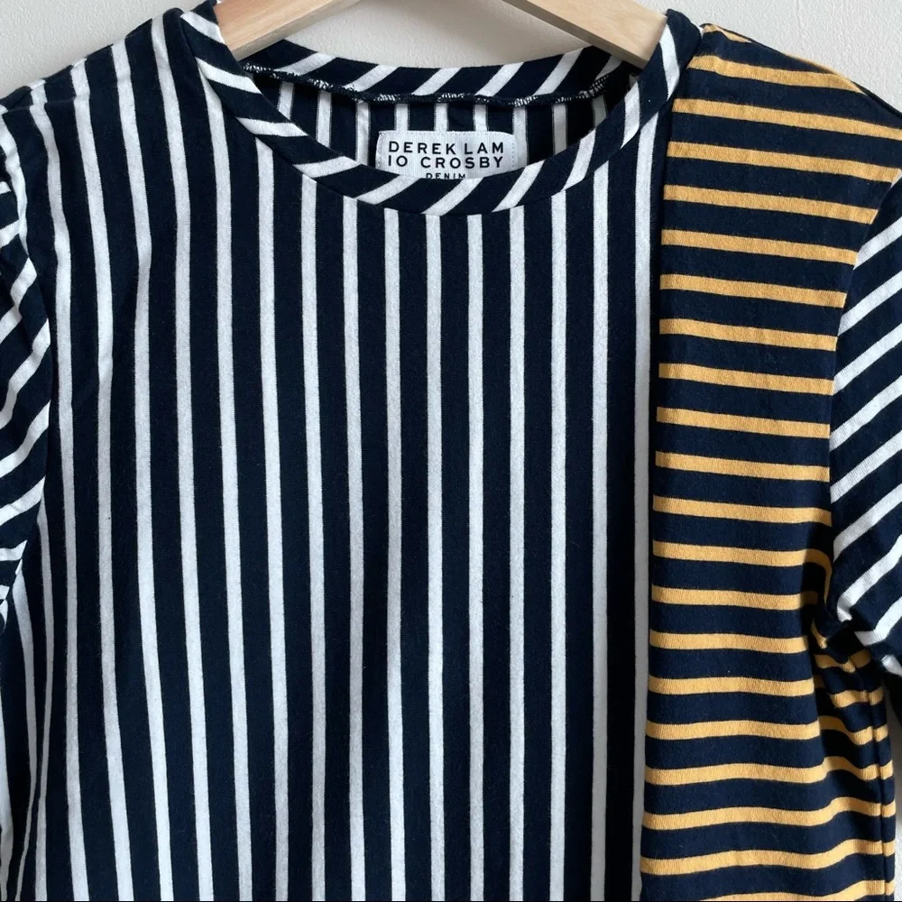 Derek Lam 10 Crosby Striped Color-block Tee